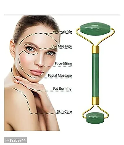 BUYVIV Natural Jade Stone Facial Roller Manual Massage with Gua Sha Tool for Face Eye Neck Foot Massage For Men and Women-thumb3