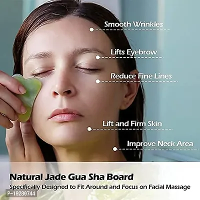 BUYVIV Natural Jade Stone Facial Roller Manual Massage with Gua Sha Tool for Face Eye Neck Foot Massage For Men and Women-thumb5