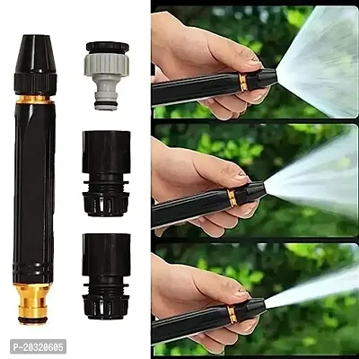 BUYVIV 1/2 inch Black Nozzle + All Connectors clamp Water Spray Nozzle, 1/2, with ALL Attachments, adjustable Water Jet Spray Gun, High Pressure, For Garden, Wash Bike-Car-Pets, 1/2