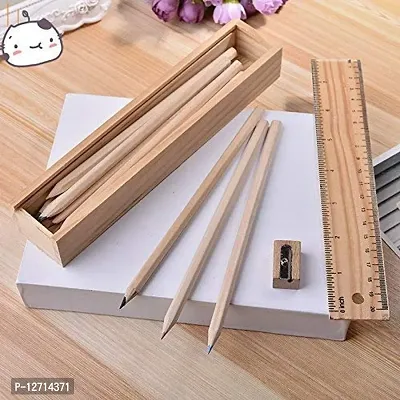 Fancy castle Wooden Pencil Set |  Different Cray and Wooden Sharpener Pencil Box for Architect | Artist | Kids | Designer Case