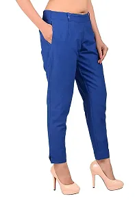 Ruhfab Slim Fit Cotton Flex Women Trouser Pants (Pack of 3)-thumb1
