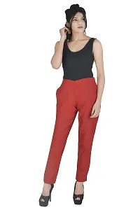Ruhfab Slim Fit Cotton Flex Women Trouser Pants (Pack of 3)-thumb3