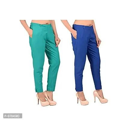 Fancy Trouser Pants For Women Pack Of 2-thumb0