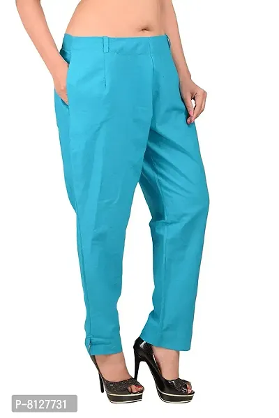 Ruhfab Slim Fit Cotton Flex Trouser Pants for Women's (Pack of 3)-thumb2