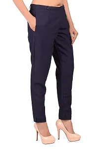 Ruhfab Slim Fit Cotton Flex Trouser Pants for Women (Pack of 3)-thumb1