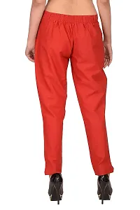 Ruhfab Girl's Regular Fit Trousers/Pants Slim Fit Straight/Casual Trouser/Pants for Women's/Girls Pant (Red)-thumb2