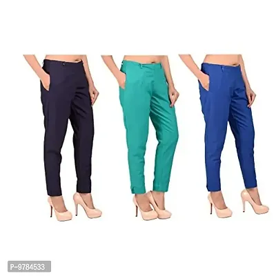 Fancy Trouser Pants For Women Pack Of 3-thumb0