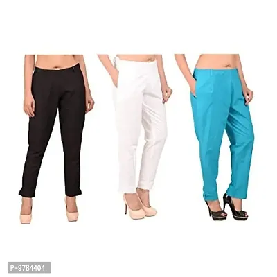 Fancy Trouser Pants For Women Pack Of 3-thumb0