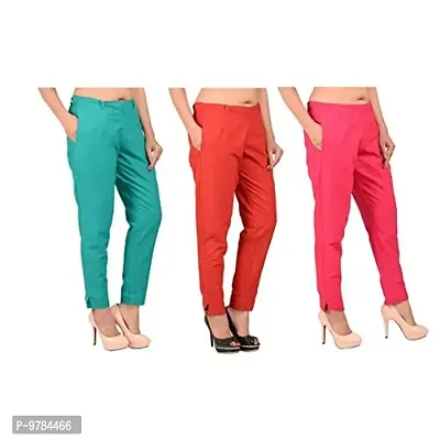 Fancy Trouser Pants For Women Pack Of 3-thumb0