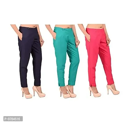 Fancy Trouser Pants For Women Pack Of 3-thumb0