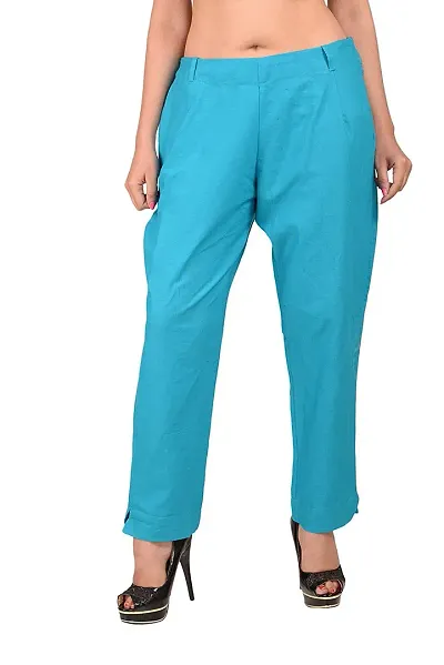 Ruhfab Women Regular Fit Trousers/Pants Slim Fit Straight Casual Trouser Pants for Girls/Ladies/Women