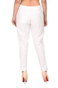 White Cotton Casual Trousers Trousers   Capris For Women-thumb2
