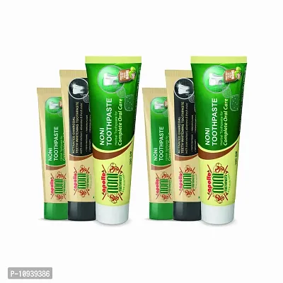 Apollo Noni Toothpaste For Entire Family, Daily Oral Detox - Pure Herbal, Natural, No Chemicals - Protect Enamels, Strengthens Gums, Reduce Plaque |75G + 100G + 150G ( Pack Of 2 )