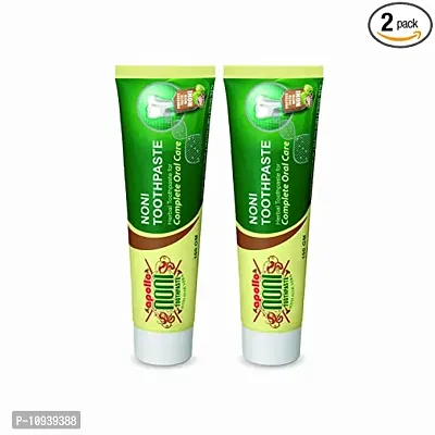 Apollo Noni Toothpaste For Entire Family, Daily Oral Detox - Pure Herbal, Natural, No Chemicals - Protect Enamels, Strengthens Gums, Reduce Plaque | 150Gm (Pack Of 2)