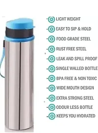 CrossPan FreshMeal Stainless Steel Lunch Box (2 Containers -Red )  Sleek Insulated Water Bottle (600ml)-thumb1