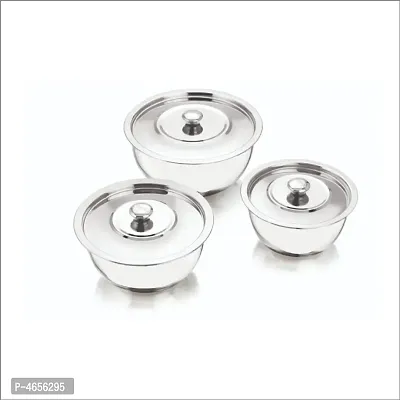 Stainless Steel Apple Serving Bowl 3pc set (750ml,1000ml,1500ml)-thumb2