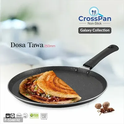 Non Stick Dosa Tawa Roti Tawa Big Size Dia Size 25Cm Induction And Gas Stove Compatible Aluminum Black Granite Finish-thumb0