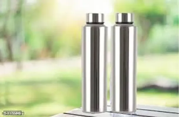 CrossPan Single Wall High Quality Stainless Steel Water Bottle / fridge bottle 1000 ml, set of 2-thumb0