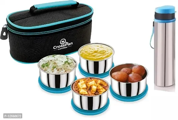 Classy Stainless Steel Lunch Box With 700 M Water Bottle