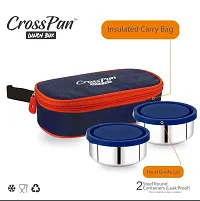CrossPan Orra Compact Leakproof Stainless Steel Lunch Box / Tiffin Box 2 Containers Lunch Box  (560 ml)-thumb1