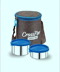 Cross Pan Zion Ultra Stainless Steel Insulated Tiffin Lunch Box Set Of 2 Containers 320 Ml 500 Ml-thumb1