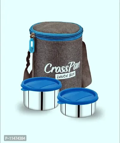 Cross Pan Zion Ultra Stainless Steel Insulated Tiffin Lunch Box Set Of 2 Containers 320 Ml 500 Ml-thumb2