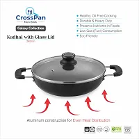 Non Stick Kadai With 3 Way Non Stick Coating 24Cm Induction And Gas Stove Compatible Aluminum Black Granite Finish-thumb2