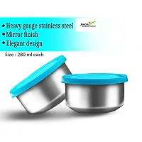 Classy Stainless Steel Lunch Box With Sleek Bottle 280 Ml Each Ss Containers 700 Ml Bottle-thumb2