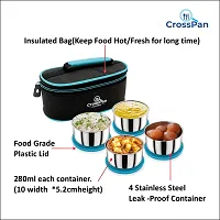 CrossPan Smart 4 Pcs Steel Lunchbox 4 Containers Lunch Box??(1200 ml)-thumb2