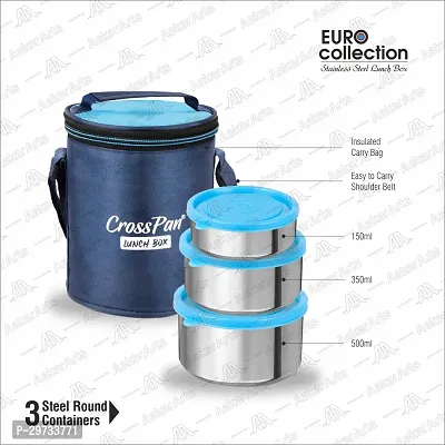 Stylish Steel Lunch Box Container with Bag-thumb2