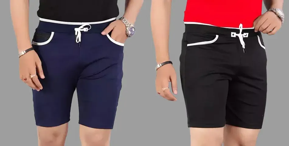 Stylish Solid Shorts For Men Pack Of 2