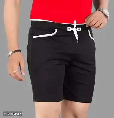 Stylish Polyester Solid Shorts For Men-thumb0