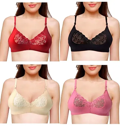 Buy Clovia Non-Padded Non-Wired Full Cup Feeding Bra in Beige - Cotton Lace  Online In India At Discounted Prices