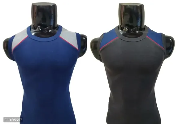 The Tinge Men's Eazy Premium Printed Vest for Men|Men's Vest|Men's Innerwear (Pack of 2)