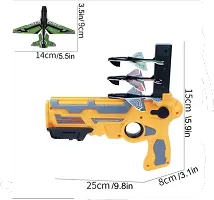 TinyTales Plane Toy Airplane Launcher Toy Gun with 4 Glider Planes Guns (Orange)-thumb3