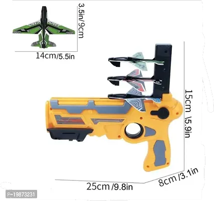 TinyTales Plane Toy Airplane Launcher Toy Gun with 4 Glider Planes Guns (Orange)-thumb4