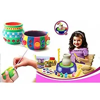 EDUCATIONAL AND SKILL DEVELOPMENT POTTERY WHEEL TOY FOR KIDSnbsp;nbsp;(Multicolor)-thumb1