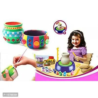 EDUCATIONAL AND SKILL DEVELOPMENT POTTERY WHEEL TOY FOR KIDSnbsp;nbsp;(Multicolor)-thumb2