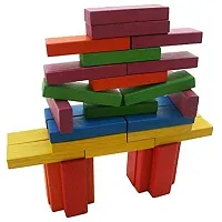 54 Pcs Blocks with Dice Wooden Tumbling Stacking Building Tower Gamenbsp;nbsp;(Multicolor)-thumb3