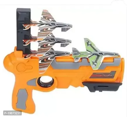 TinyTales Plane Toy Airplane Launcher Toy Gun with 4 Glider Planes Guns (Orange)