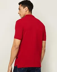 Elegant Red Cotton Blend Solid Polos For Men-thumb1