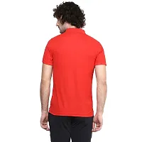 Elegant Red Cotton Blend Solid Polos For Men-thumb1