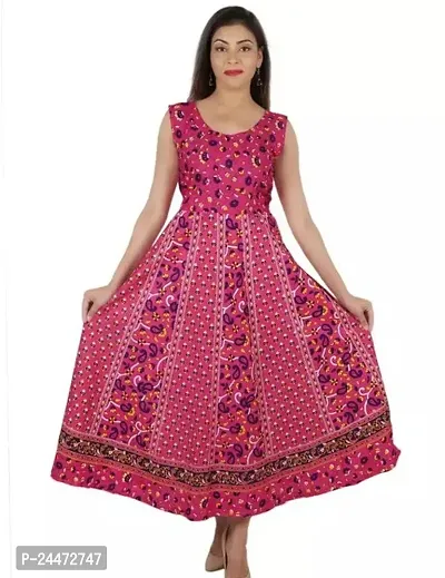 Stylish Maroon Cotton Printed Dresses For Women