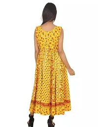 Stylish Yellow Cotton Printed Dresses For Women-thumb1