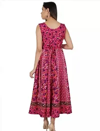 Stylish Maroon Cotton Printed Dresses For Women-thumb1