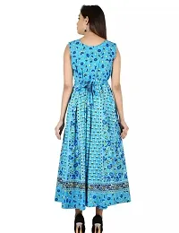 Stylish Blue Cotton Printed Dresses For Women-thumb1