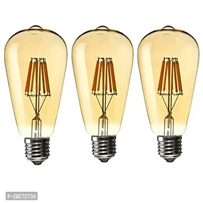 Gojeeva Edison Filament Bulb 4W Antique Vintage Glass Yellow Light E27 Base Decoration for Home (Pack of 3)