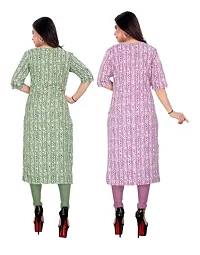 Elegant Crepe Printed Straight Kurta For Women- Pack Of 2-thumb1