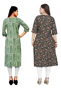 Elegant Crepe Printed Straight Kurta For Women- Pack Of 2-thumb1