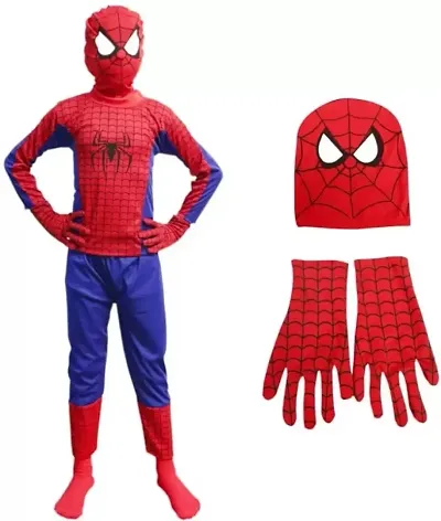 Superhero Costume Dress Set of 3 (Costume,Gloves,Mask)